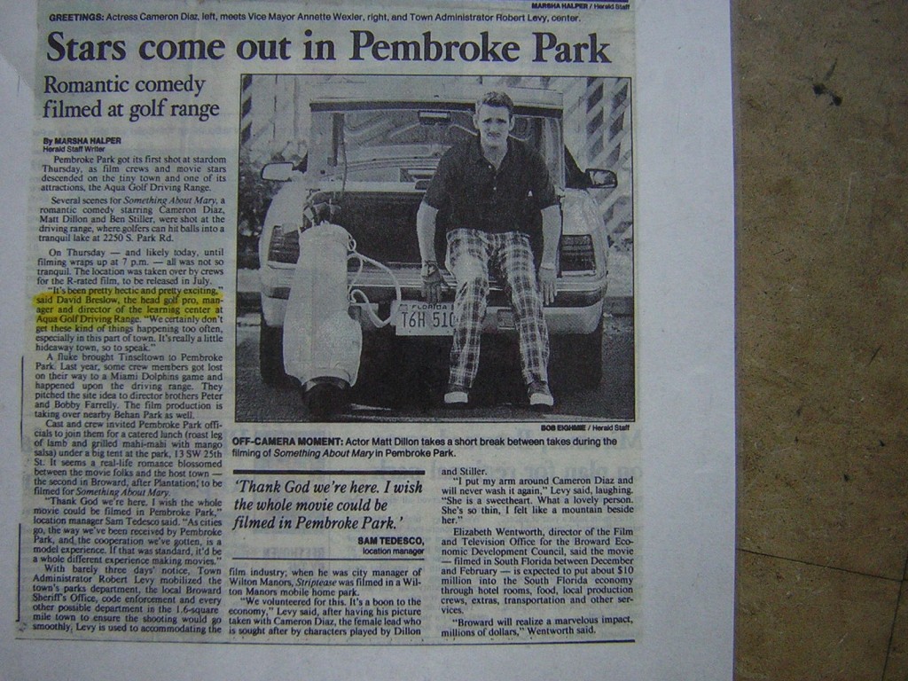 Something About Mary Newspaper Pembroke Park